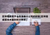 区块链底层平台开发哪个公司的好些[区块链底层技术最好的十种币]